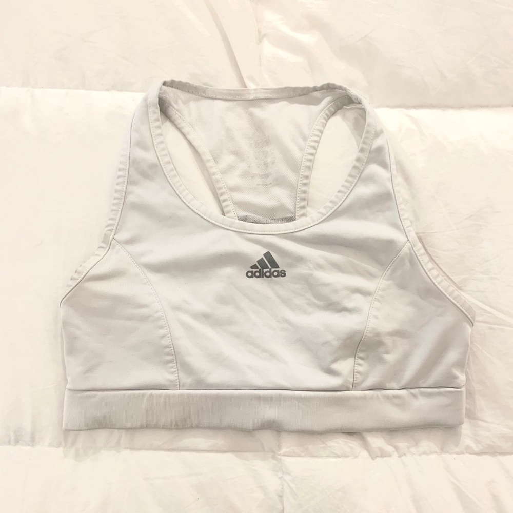 Adidas White Sports Bra